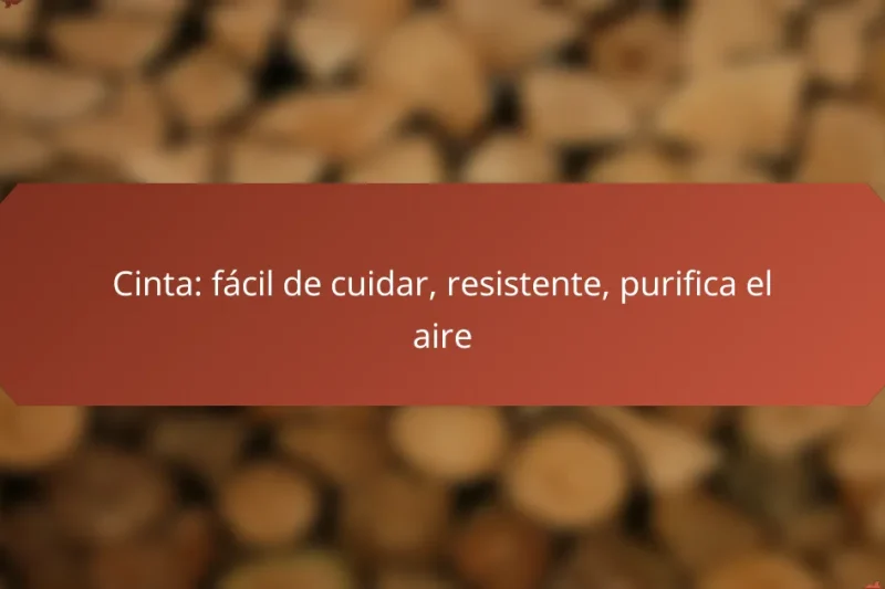 Cinta: fácil de cuidar, resistente, purifica el aire