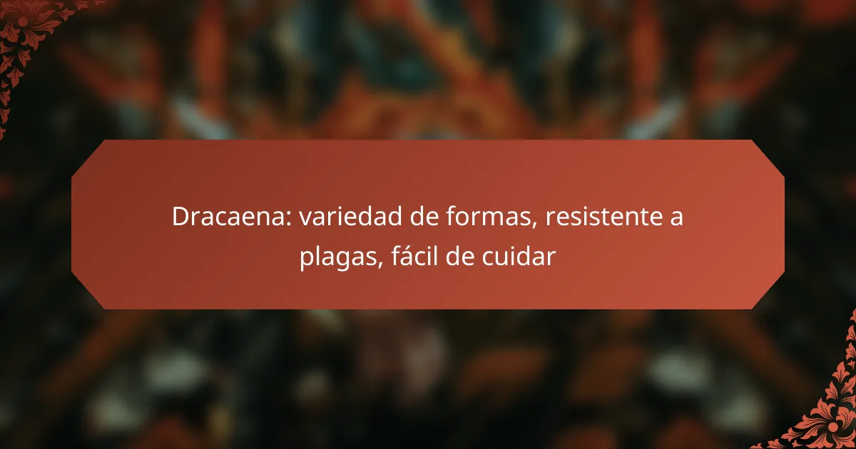 Dracaena: variedad de formas, resistente a plagas, fácil de cuidar
