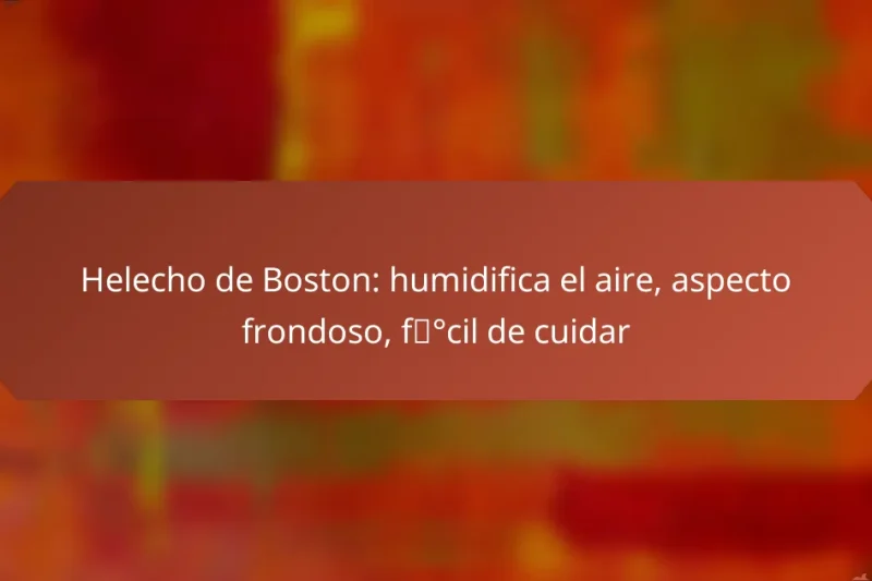 Helecho de Boston: humidifica el aire, aspecto frondoso, fácil de cuidar