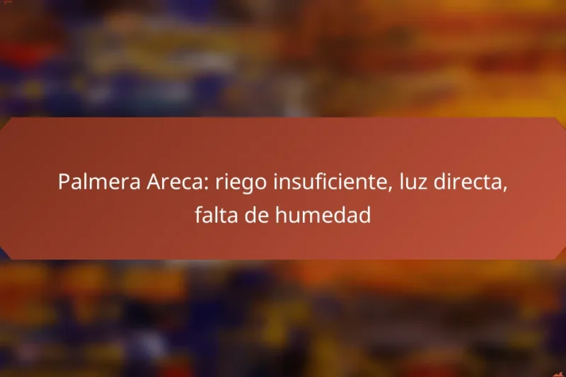 Palmera Areca: riego insuficiente, luz directa, falta de humedad