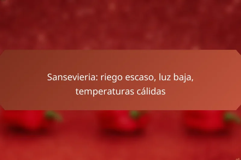 Sansevieria: riego escaso, luz baja, temperaturas cálidas